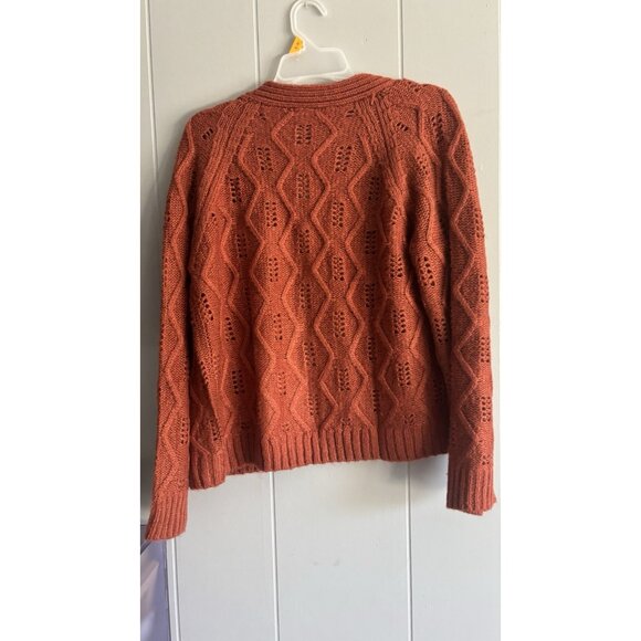 Fortune + Ivy Stitch Fix New! NWT 98$ M burnt orange open crop cardigan Blend - Picture 4 of 4